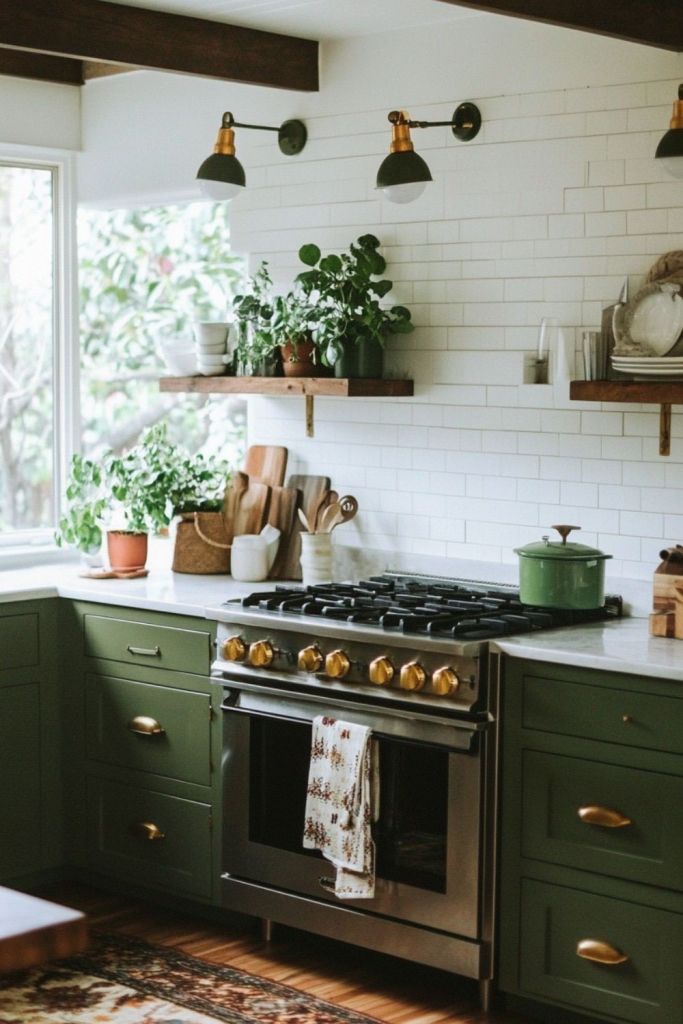 olive green kitchen - modern farmhouse - Loves from Bet