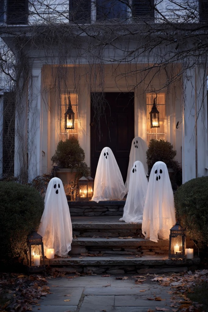 Ghostly Lantern-Lit Porch Steps-halloween front porch ideas-loves from bet