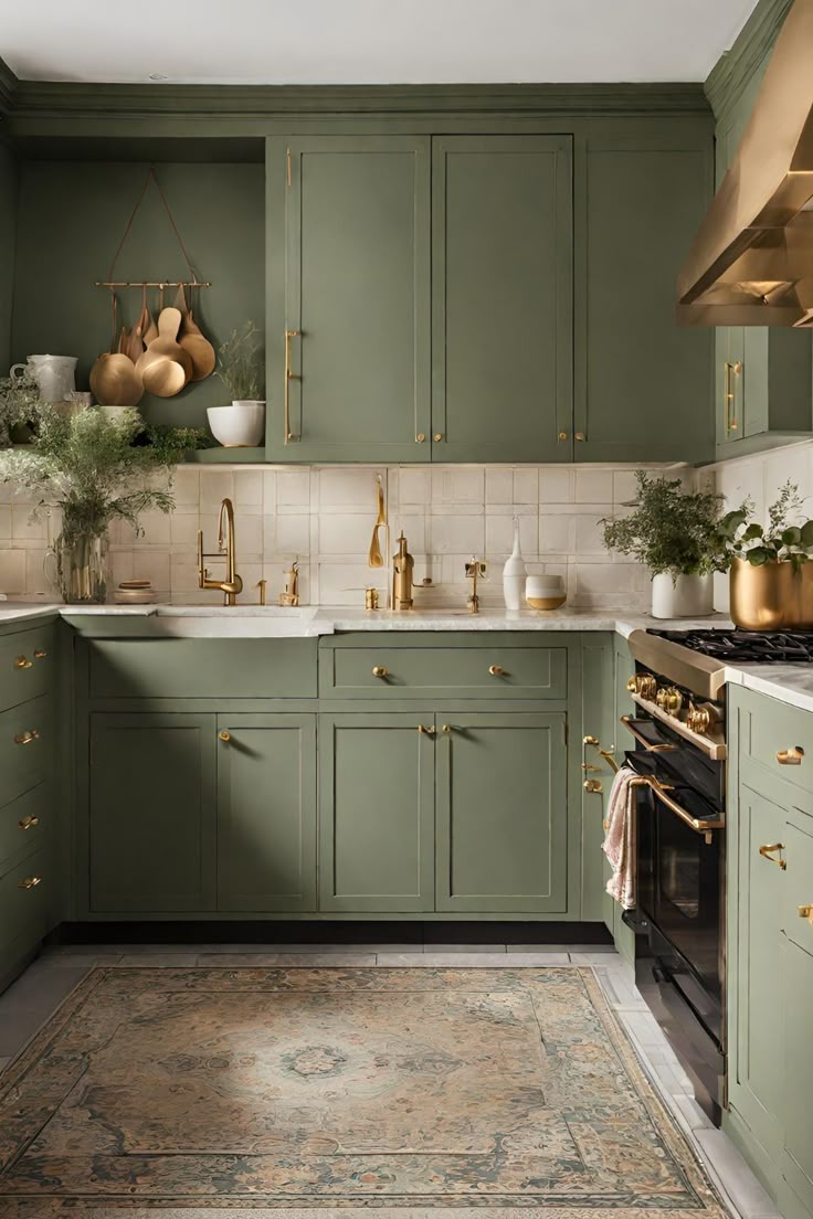 Green Kitchen Cabinets Idea