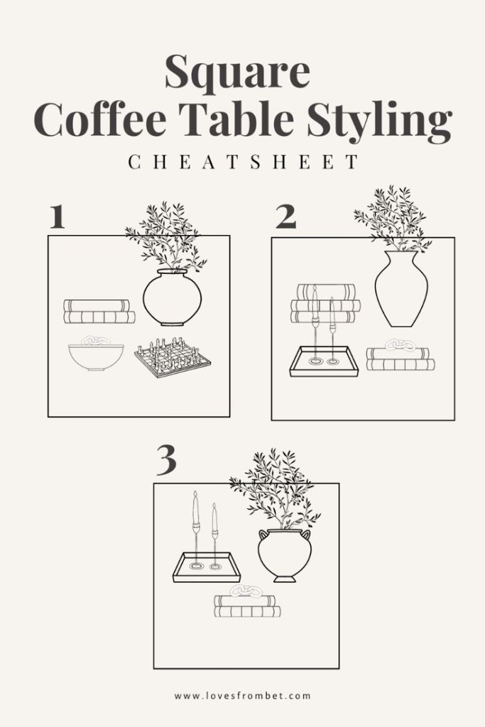Square Coffee Table Decor Cheatsheet-how to style a coffee table-loves from bet